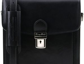Ανδρικό Τσαντάκι Δερμάτινο David S Μαύρο Tuscany Leather
