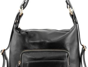 Γυναικεία Τσάντα Δερμάτινη Ώμου / Πλάτης TL141535 Μαύρο Tuscany Leather