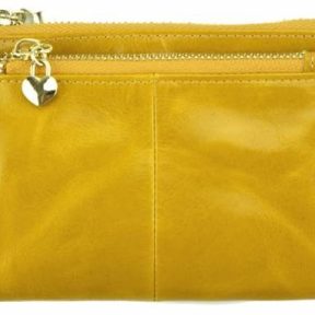 Δερμάτινο Πορτοφολάκι Sarah Firenze Leather PO8190 Κίτρινο