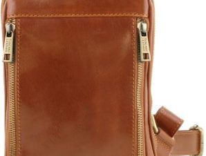 Ανδρικό τσαντάκι δερμάτινο Martin Tuscany Leather TL141536 Μελί