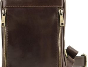 Ανδρικό τσαντάκι δερμάτινο Martin Tuscany Leather TL141536 Καφέ σκούρο