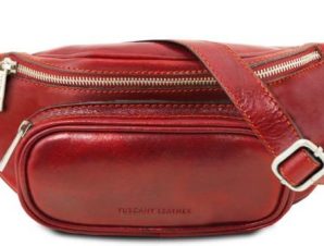Ανδρικό Τσαντάκι Μέσης Δερμάτινο Tuscany Leather TL141797 Κόκκινο
