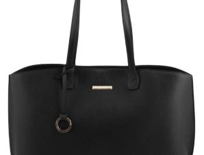 Γυναικεία Τσάντα Ώμου Δερμάτινη Tuscany Leather TL141828 Μαύρο