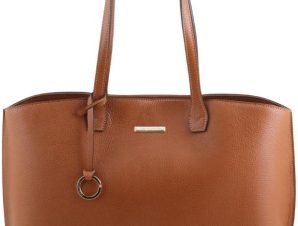 Γυναικεία Τσάντα Ώμου Δερμάτινη Tuscany Leather TL141828 Κονιάκ