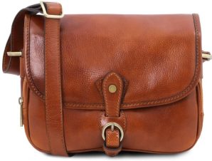 Γυναικεία Τσάντα Ώμου Δερμάτινη Alessia Tuscany Leather TL142020 Μελί