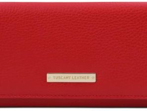 Γυναικείο Πορτοφόλι Δερμάτινο Nefti Tuscany Leather TL142053 Κόκκινο lipstick