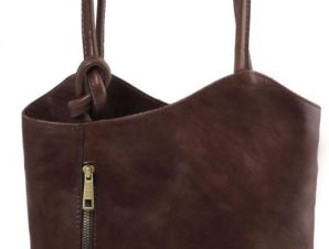 Γυναικεία Τσάντα Δερμάτινη Πλάτης & Ώμου Patty Tuscany Leather TL141497 Καφέ σκούρο