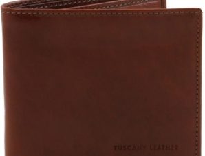 Ανδρικό Δερμάτινο Πορτοφόλι Slim Tuscany Leather TL140797 Καφέ