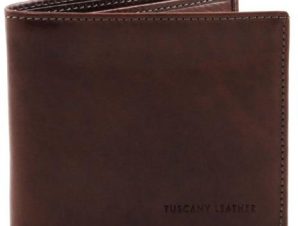 Ανδρικό Δερμάτινο Πορτοφόλι Slim Tuscany Leather TL140797 Καφέ σκούρο